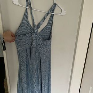 Blue and white striped sundress